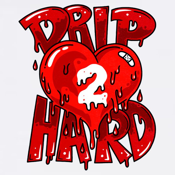 Drip Too Hard Heart Dripping Cool Swag Team Matching Sneaker Gift Idea Garment-Dyed Sweatshirt