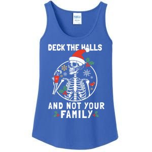 Deck The Hall Not Your Family Funny Christmas Skeleton Gift Ladies Essential Tank