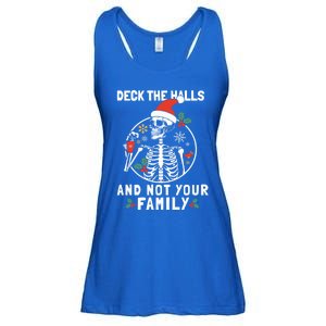 Deck The Hall Not Your Family Funny Christmas Skeleton Gift Ladies Essential Flowy Tank