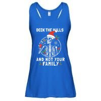 Deck The Hall Not Your Family Funny Christmas Skeleton Gift Ladies Essential Flowy Tank