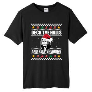 Deck The Halls And Keep Speaking, Kamala Harris's Ugly Meme Tall Fusion ChromaSoft Performance T-Shirt