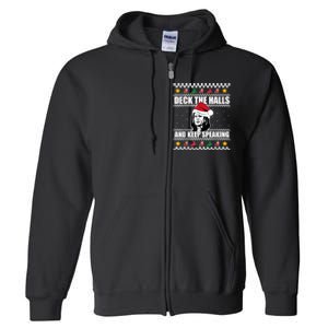 Deck The Halls And Keep Speaking, Kamala Harris's Ugly Meme Full Zip Hoodie