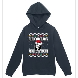 Deck The Halls And Keep Speaking, Kamala Harris's Ugly Meme Urban Pullover Hoodie