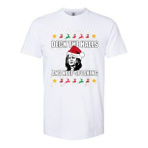 Deck The Halls And Keep Speaking, Kamala Harris's Ugly Meme Softstyle CVC T-Shirt