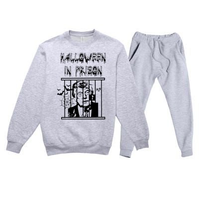 Donald Trump Halloween In Prison Premium Crewneck Sweatsuit Set