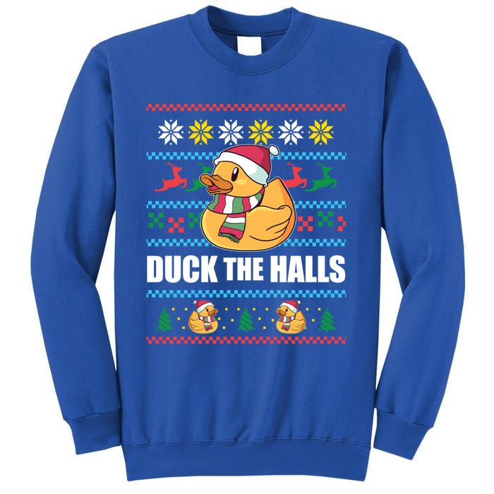 Duck The Halls! Ugly Christmas Jumper Funny Santa Claus Meme Gift Sweatshirt