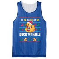 Duck The Halls! Ugly Christmas Jumper Funny Santa Claus Meme Gift Mesh Reversible Basketball Jersey Tank