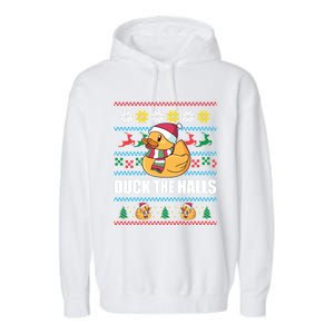 Duck The Halls! Ugly Christmas Jumper Funny Santa Claus Meme Gift Garment-Dyed Fleece Hoodie