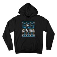 Deck The Halls With Matzo Balls Ugly Hanukkah Christmas Hoodie