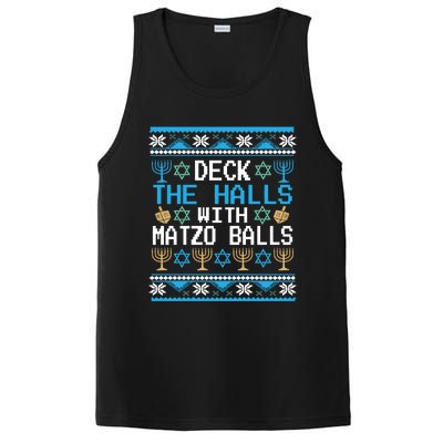 Deck The Halls With Matzo Balls Ugly Hanukkah Christmas PosiCharge Competitor Tank