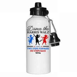 Dance The Harris Walz Waltz 2024 Two Steps Forward Not Back Meaningful Gift Aluminum Water Bottle