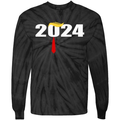 Donald Trump Hair Tie Donald Trump 2024 President Tie-Dye Long Sleeve Shirt