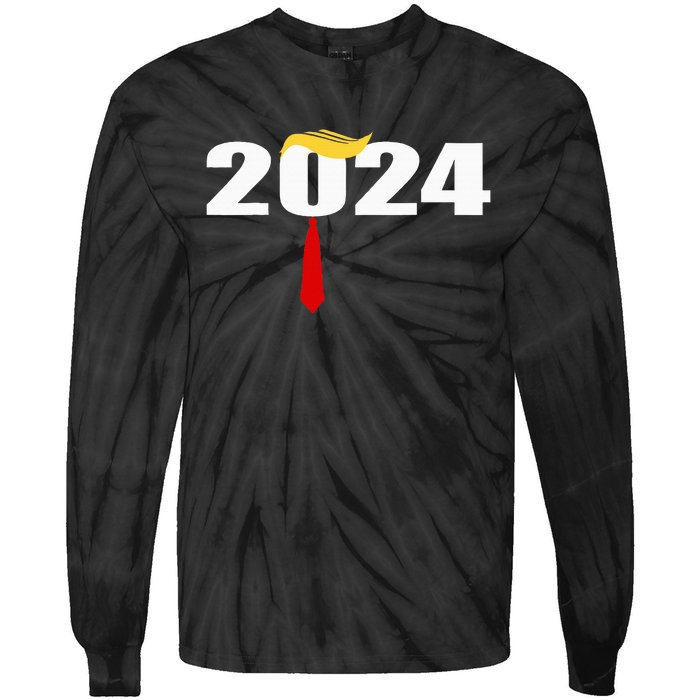 Donald Trump Hair Tie Donald Trump 2024 President Tie-Dye Long Sleeve Shirt