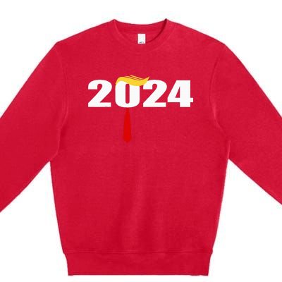 Donald Trump Hair Tie Donald Trump 2024 President Premium Crewneck Sweatshirt