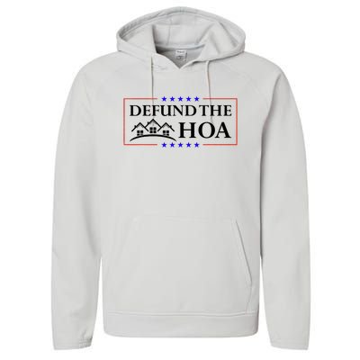 DEFUND THE HOA Homeowners Association Performance Fleece Hoodie