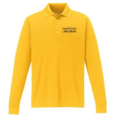 DEFUND THE HOA Homeowners Association Performance Long Sleeve Polo