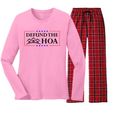 DEFUND THE HOA Homeowners Association Women's Long Sleeve Flannel Pajama Set 