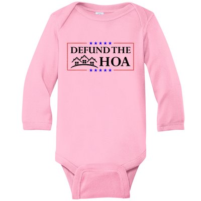 DEFUND THE HOA Homeowners Association Baby Long Sleeve Bodysuit