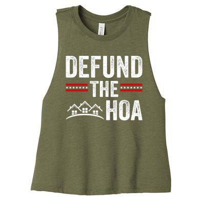 DEFUND THE HOA Homeowners Association Women's Racerback Cropped Tank