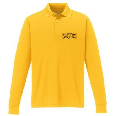 DEFUND THE HOA Homeowners Association Design Performance Long Sleeve Polo