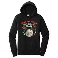 Deck The Halls With Balls Of Volley Christmas Volleyball Women's Pullover Hoodie