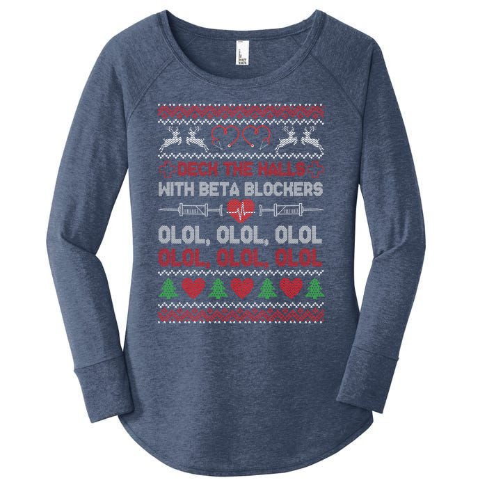 Deck The Halls With Beta Blockers Women's Perfect Tri Tunic Long Sleeve Shirt