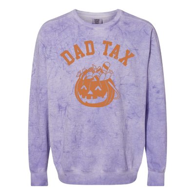 Dad Tax Halloween Trick Or Treat Funny Colorblast Crewneck Sweatshirt