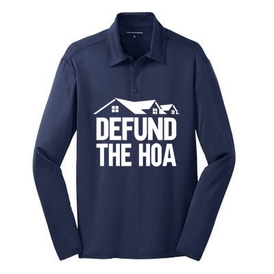 Defund The HOA Design Homeowners Silk Touch Performance Long Sleeve Polo