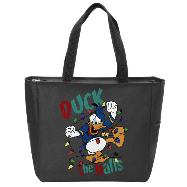 Duck The Halls Christmas Lights Zip Tote Bag