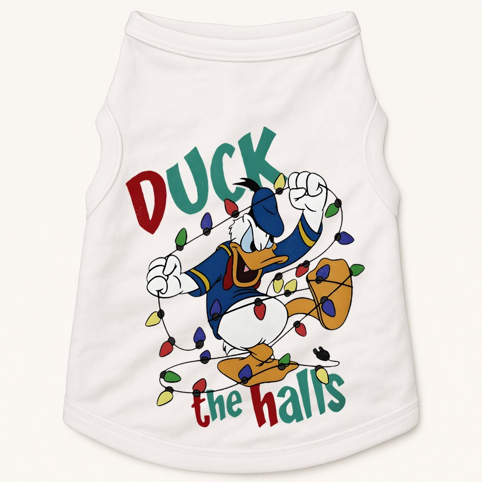 Duck The Halls Christmas Lights Doggie Tank