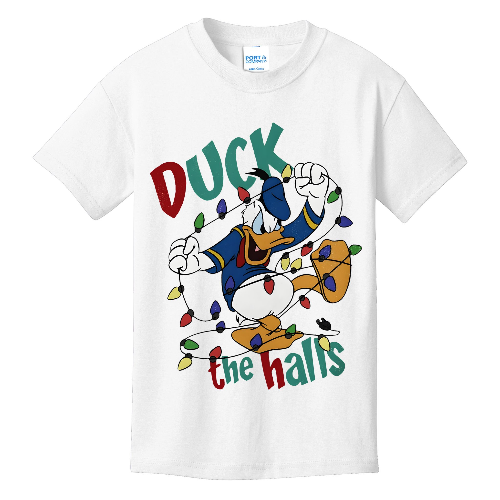 Duck The Halls Christmas Lights Kids T-Shirt