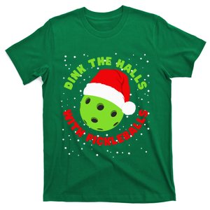 Dink The Halls With Pickleballs Funny Pickleball Christmas T-Shirt