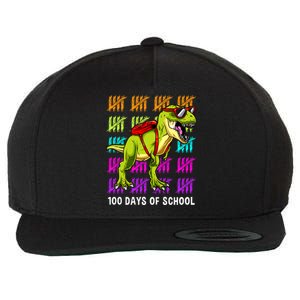 Dinosaur Trex Happy 100th Day Of School Boy Wool Snapback Cap