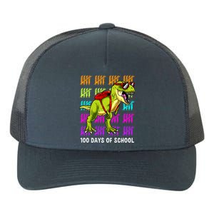 Dinosaur Trex Happy 100th Day Of School Boy Yupoong Adult 5-Panel Trucker Hat