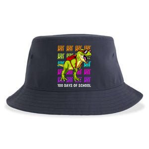 Dinosaur Trex Happy 100th Day Of School Boy Sustainable Bucket Hat