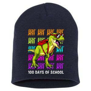 Dinosaur Trex Happy 100th Day Of School Boy Short Acrylic Beanie