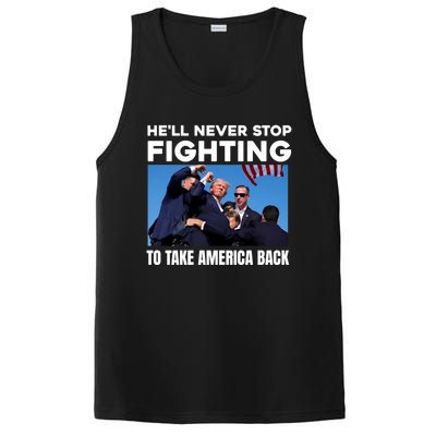 Donald Trump HeLl Never Stop Fighting To Take America Back Gift PosiCharge Competitor Tank