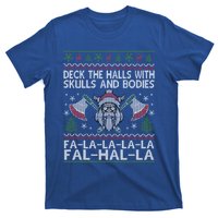 Deck The Halls With Skulls And Bodies Viking Christmas Ugly Gift T-Shirt