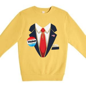 Donald Trump Halloween Costume Suit Gift Premium Crewneck Sweatshirt