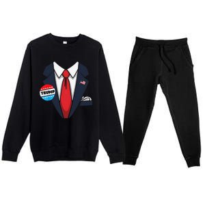 Donald Trump Halloween Costume Suit Gift Premium Crewneck Sweatsuit Set