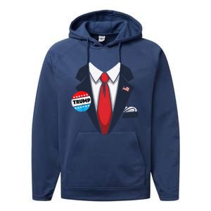 Donald Trump Halloween Costume Suit Gift Performance Fleece Hoodie