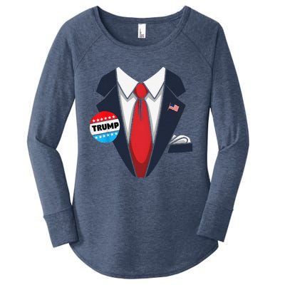 Donald Trump Halloween Costume Suit Gift Women's Perfect Tri Tunic Long Sleeve Shirt