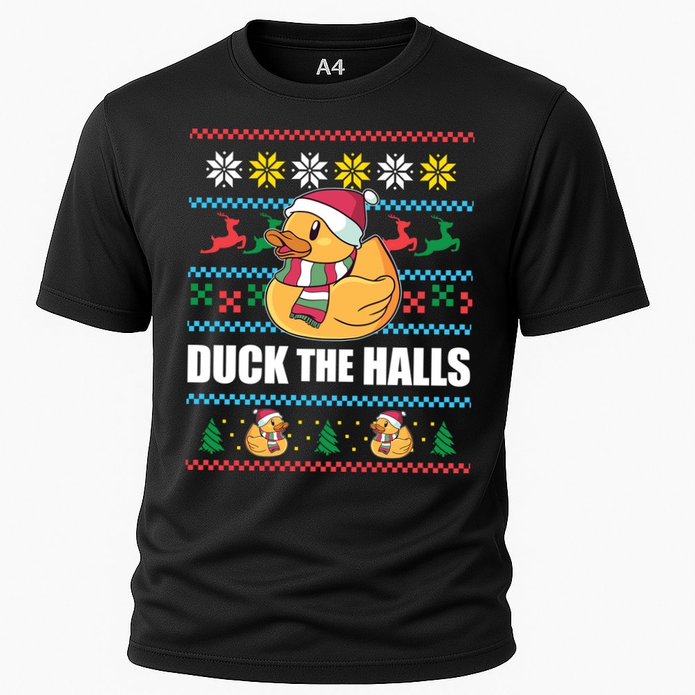 Duck The Halls Funny Ugly Christmas Sweater Meme Gift Cute Gift Cooling Performance Crew T-Shirt