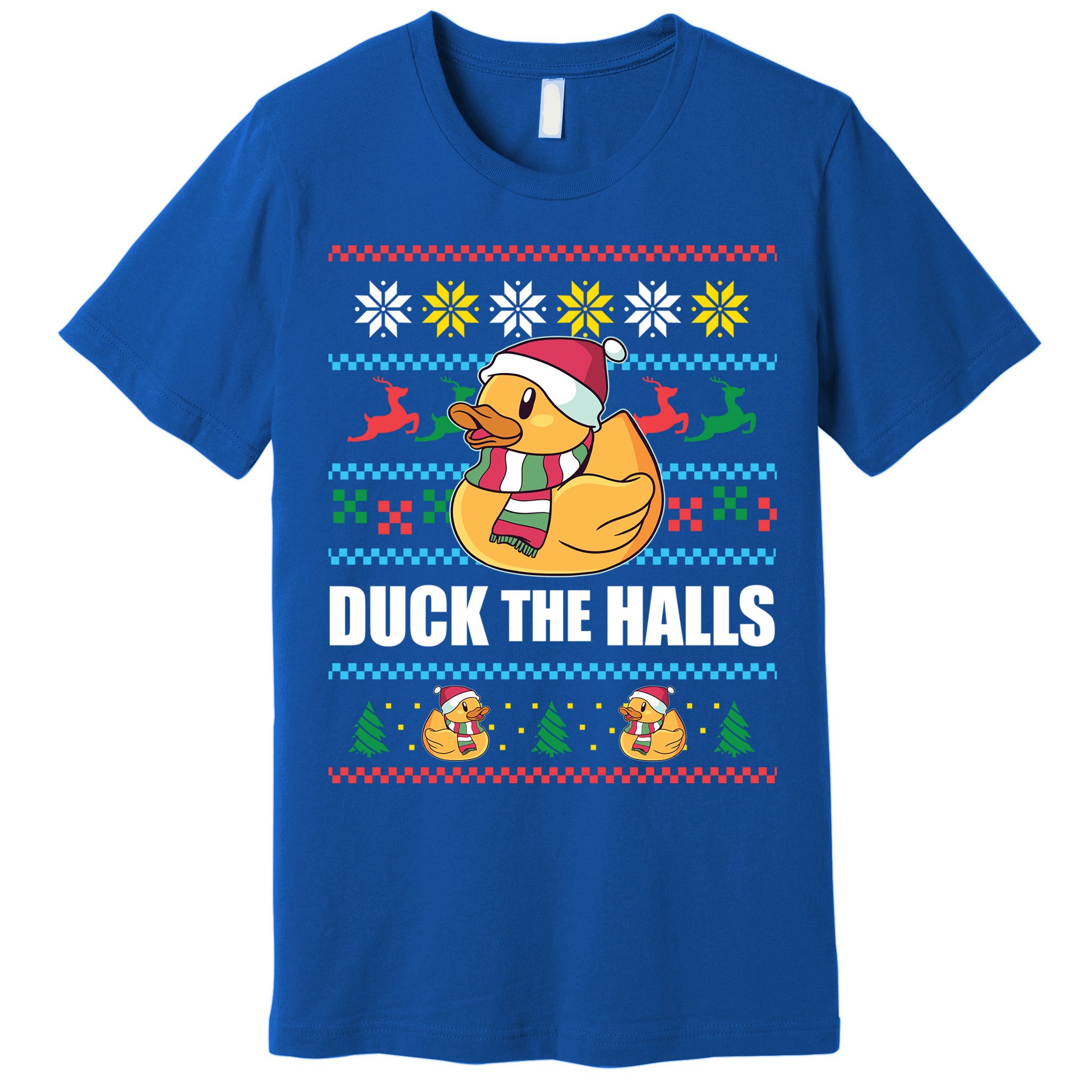 Duck The Halls Funny Ugly Christmas Sweater Meme Gift Cute Gift Premium T-Shirt