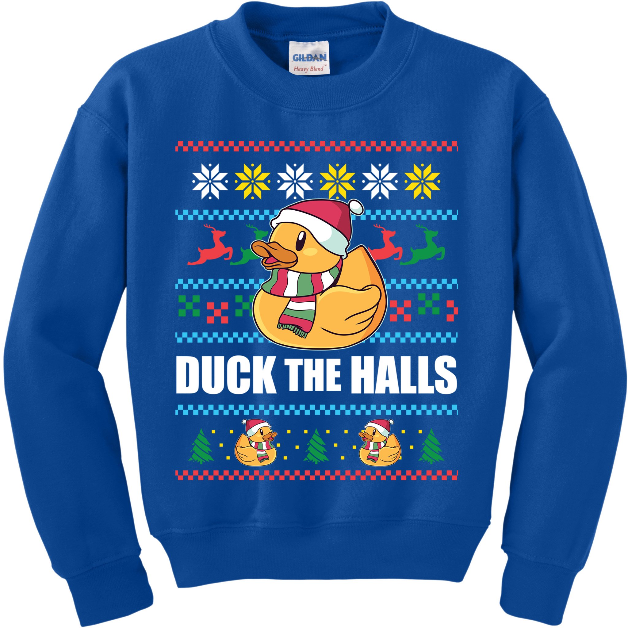 Duck The Halls Funny Ugly Christmas Sweater Meme Gift Cute Gift Kids Sweatshirt