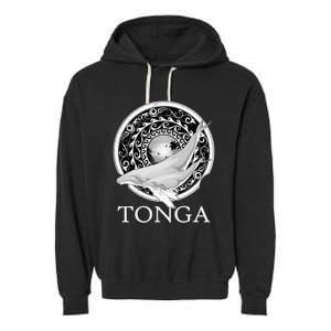 Dive Tonga Humpback Whales Polynesian Design Tonga Roots Garment-Dyed Fleece Hoodie