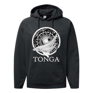 Dive Tonga Humpback Whales Polynesian Design Tonga Roots Performance Fleece Hoodie