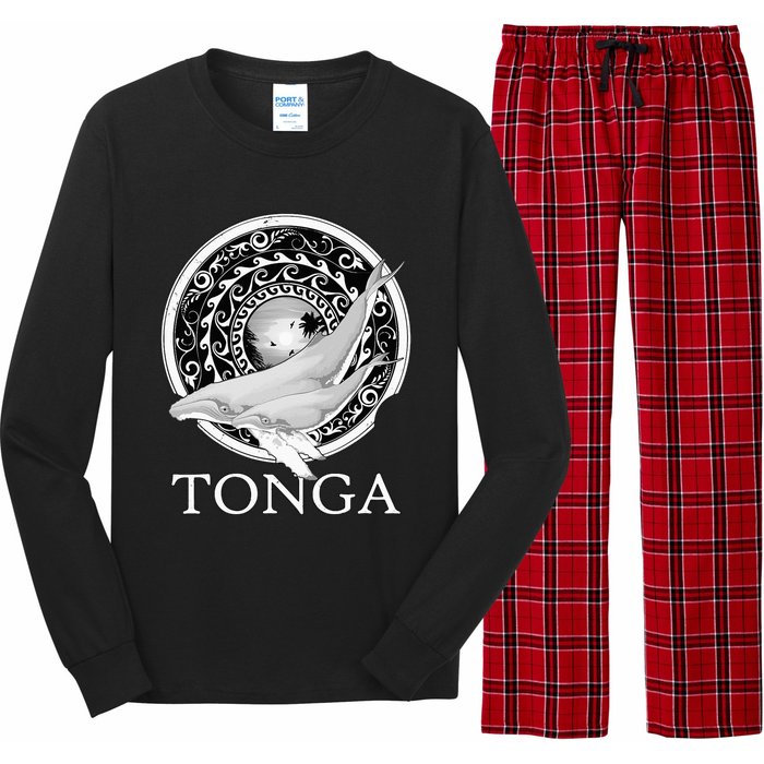 Dive Tonga Humpback Whales Polynesian Design Tonga Roots Long Sleeve Pajama Set