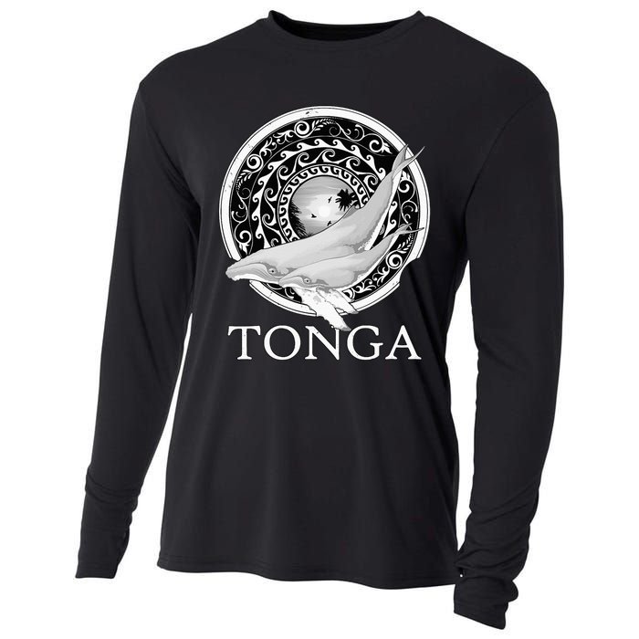 Dive Tonga Humpback Whales Polynesian Design Tonga Roots Cooling Performance Long Sleeve Crew