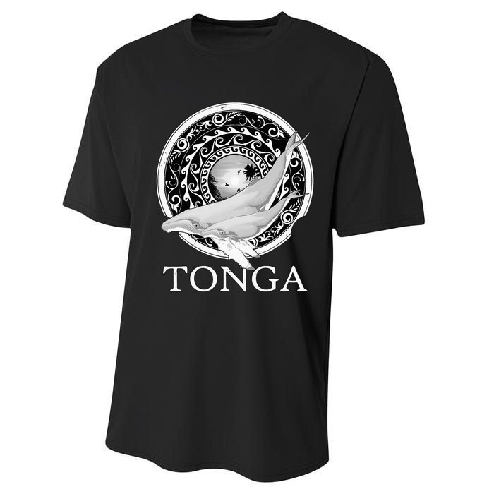 Dive Tonga Humpback Whales Polynesian Design Tonga Roots Performance Sprint T-Shirt